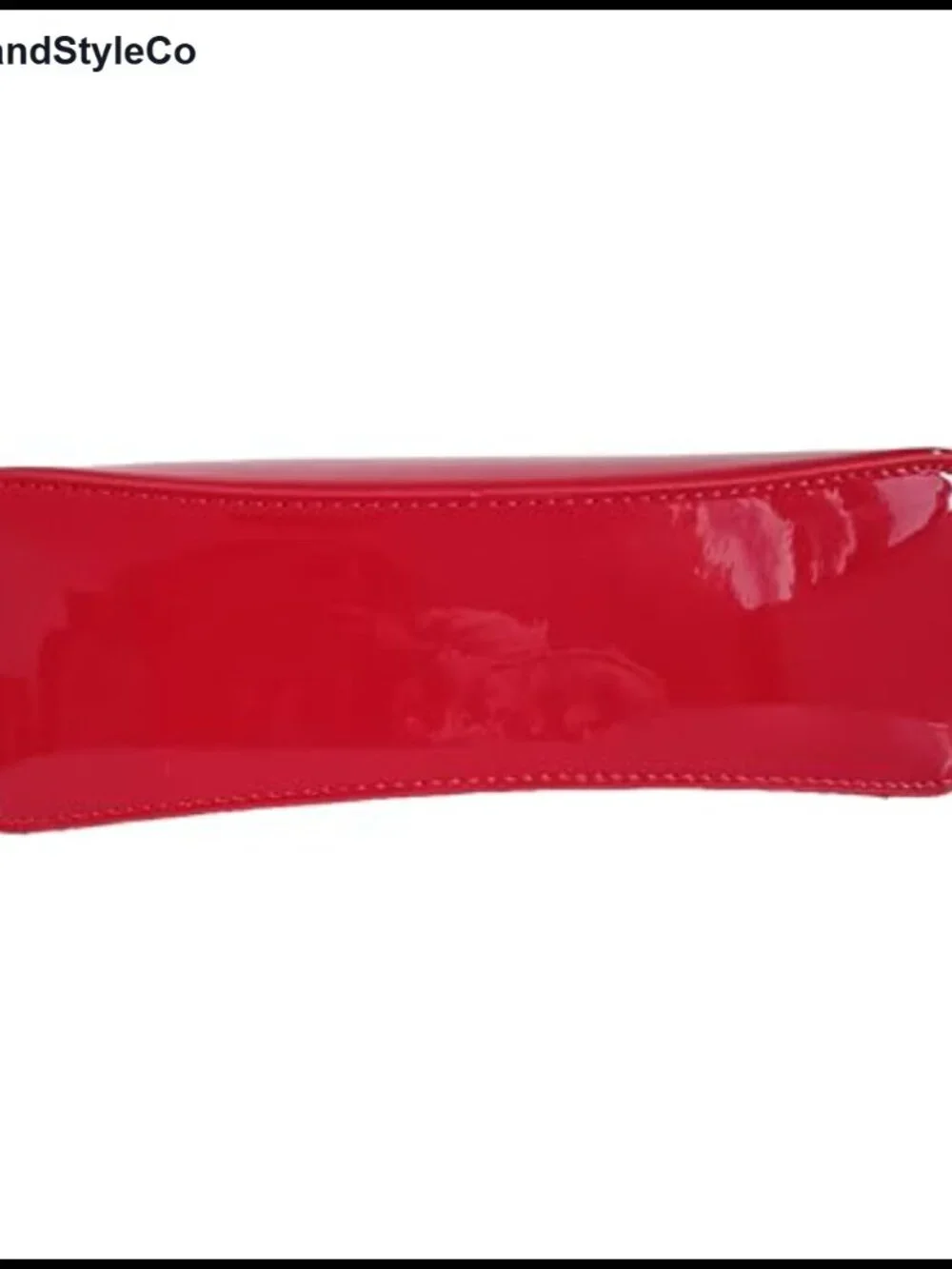 Red Faux Leather Hobo Bag with Zipper Closure